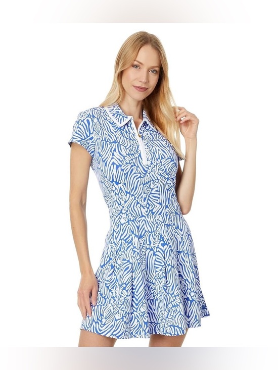 Lilly Pulitzer Dresses & Skirts - 🆕 Lilly Pulitzer Luxletic Alona Dress Martinique Blue White UPF 50+ Medium